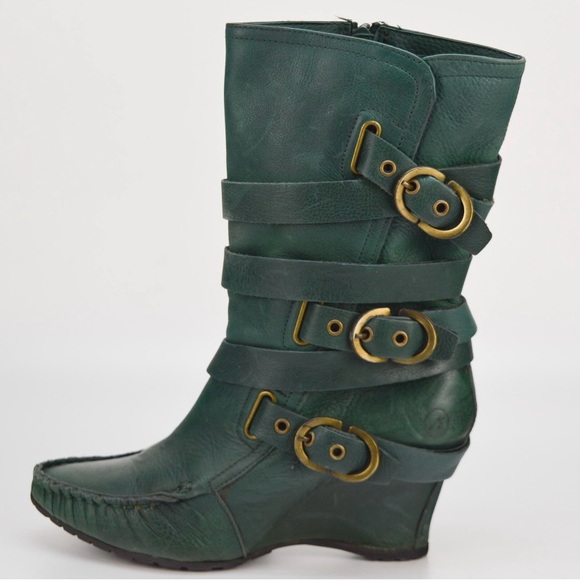 Green vintage Bronx boots - Picture 3 of 3